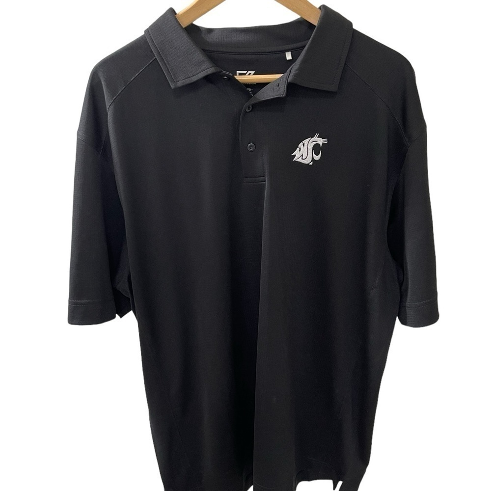 Cutter and Buck Black size XL Men’s 100% Polyester short sleeve Golf Polo